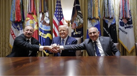 Azerbaycan ve Ermenistan arasnda Trump rotas