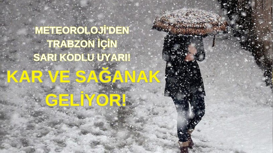 Meteoroloji'den Trabzon iin sar kodlu uyar! Kar ve saanak geliyor!