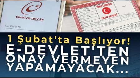 1 �ubat'ta Ba�l�yor! e-Devlet'ten Onay Vermeyen Yapamayacak...
