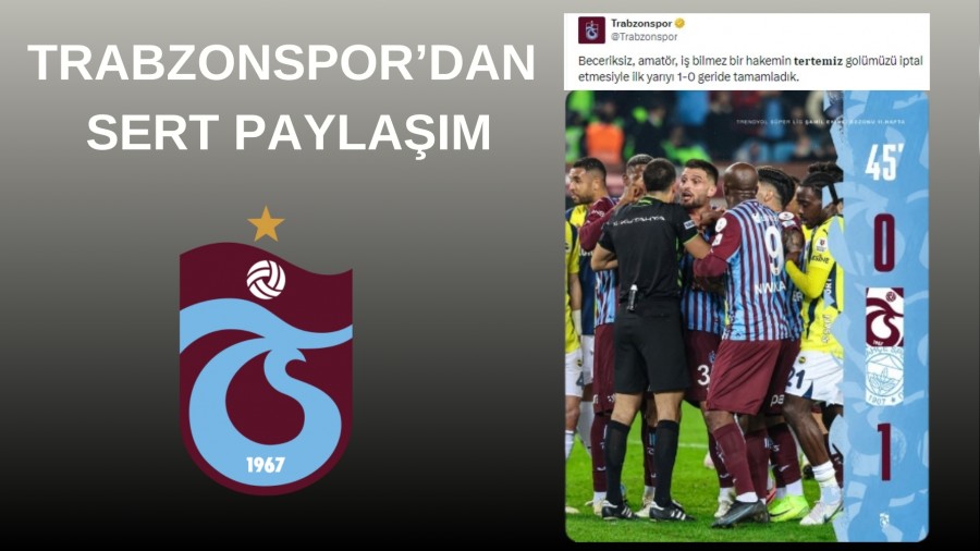 Trabzonspor'dan Sert Paylam