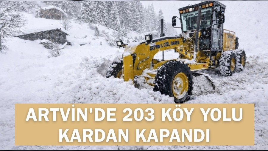 Artvin'de 203 k�y yolu kardan kapand�