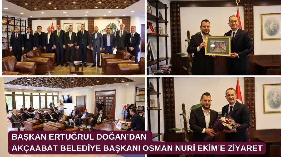 Bakan Erturul Doandan Akaabat Belediye Bakan Osman Nuri Ekime Ziyaret