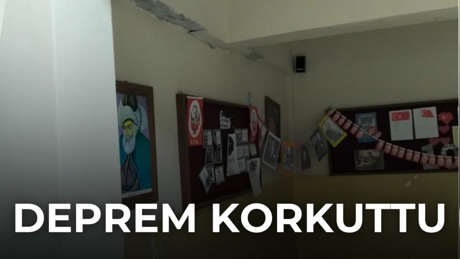 Tokat'ta 5,5 b�y�kl���ndeki deprem okul duvarlar�n� �atlatt�