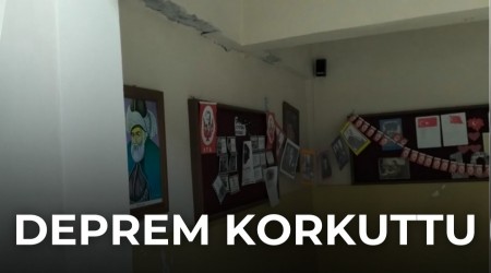 Tokat'ta 5,5 b�y�kl���ndeki deprem okul duvarlar�n� �atlatt�