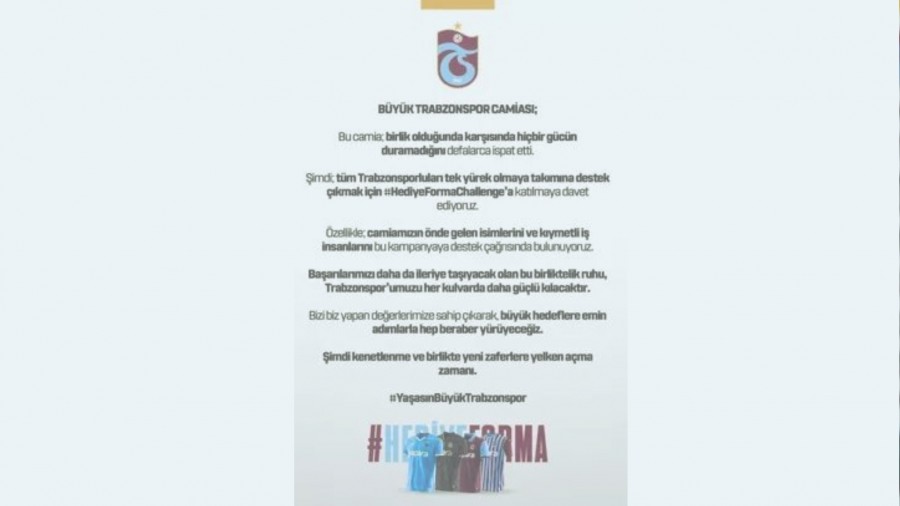 Trabzonspor'dan camiaya davet! "Destek arsnda bulunuyoruz"